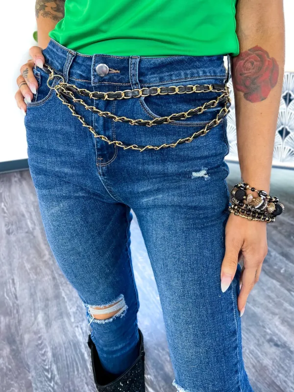 Faux Leather Chain Belt sold by ZZs