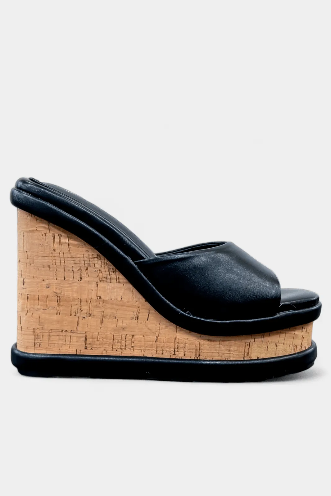 Black Cork Wedge Sandals sold by ZZs