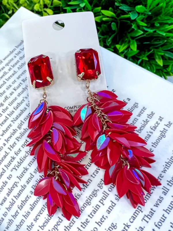 Marquise Cluster Earrings | Red sold by ZZs
