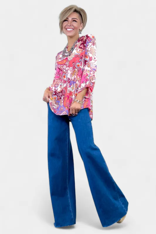 Multi Paisley Lizzy Top sold by ZZs