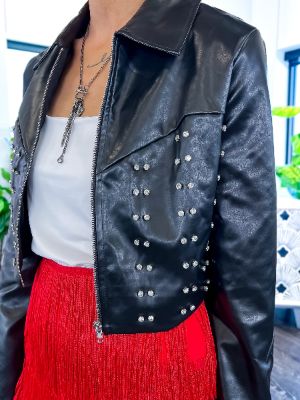 Black Studded Jacket sold by ZZs