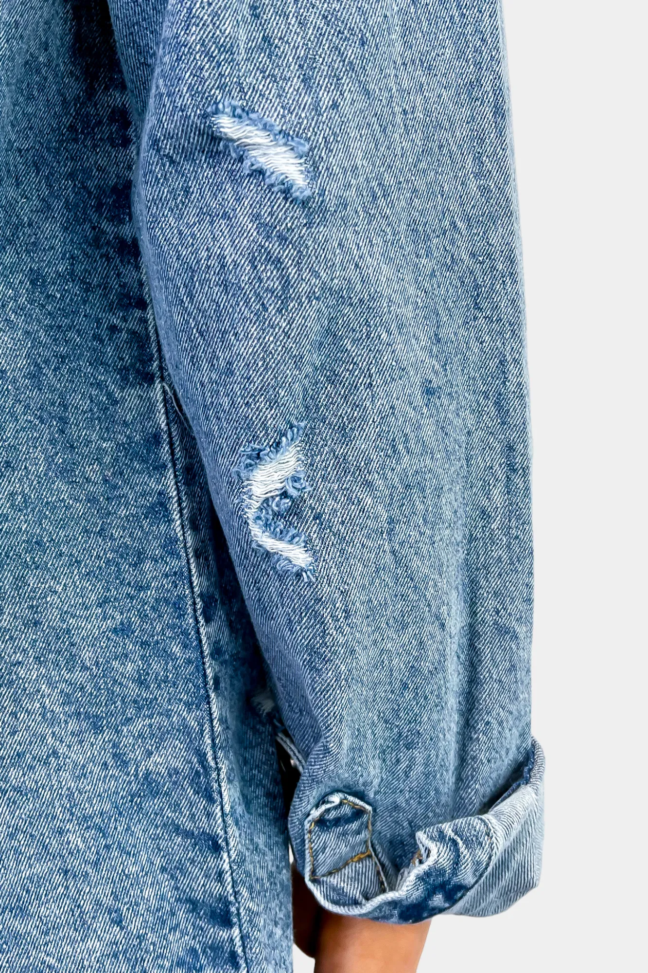 Distressed Denim Shirt sold by ZZs product image thumbnail 5