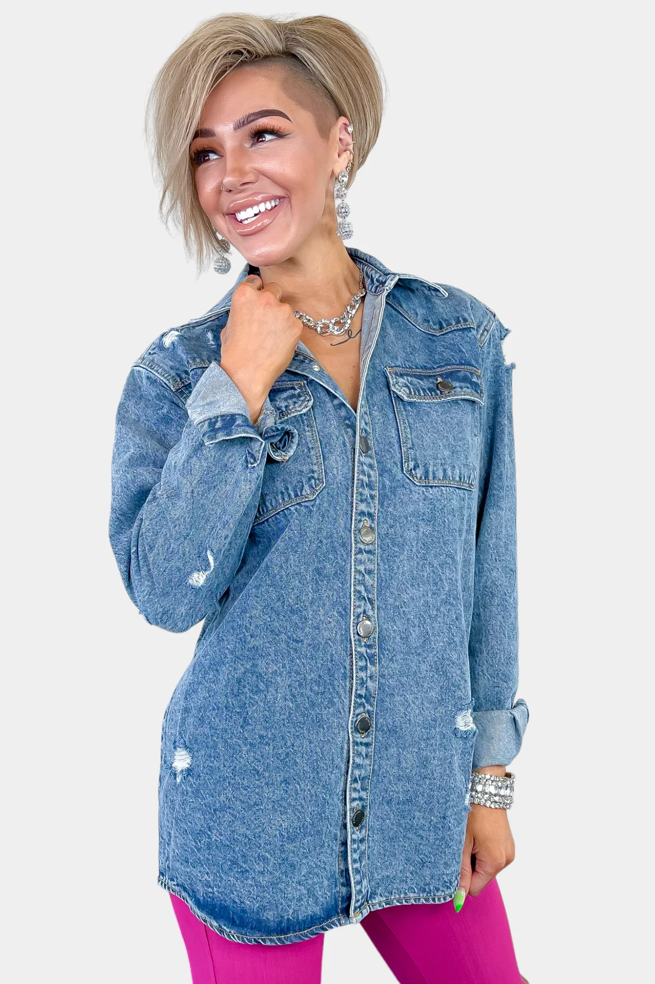 Distressed Denim Shirt sold by ZZs product image thumbnail 3