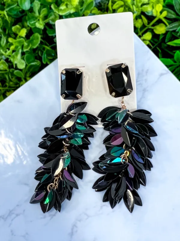 Marquise Cluster Earrings | Black sold by ZZs