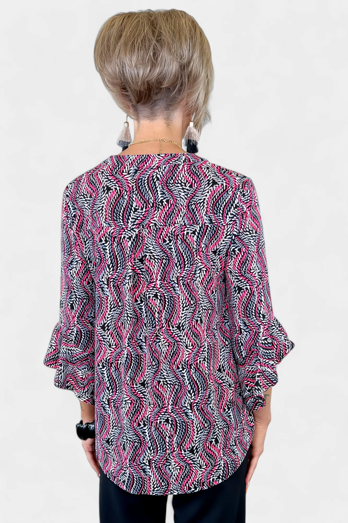 Black Multi Faith Bell Sleeve Top sold by ZZs product image thumbnail 5