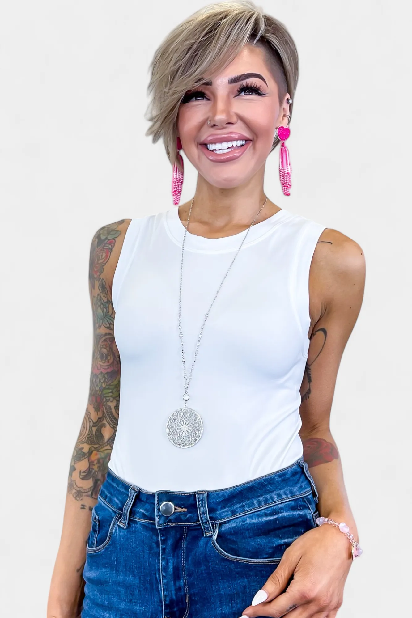 White Seamless Bodysuit sold by ZZs product image thumbnail 4