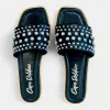 Black Rhinestone Studded Sandals sold by ZZs