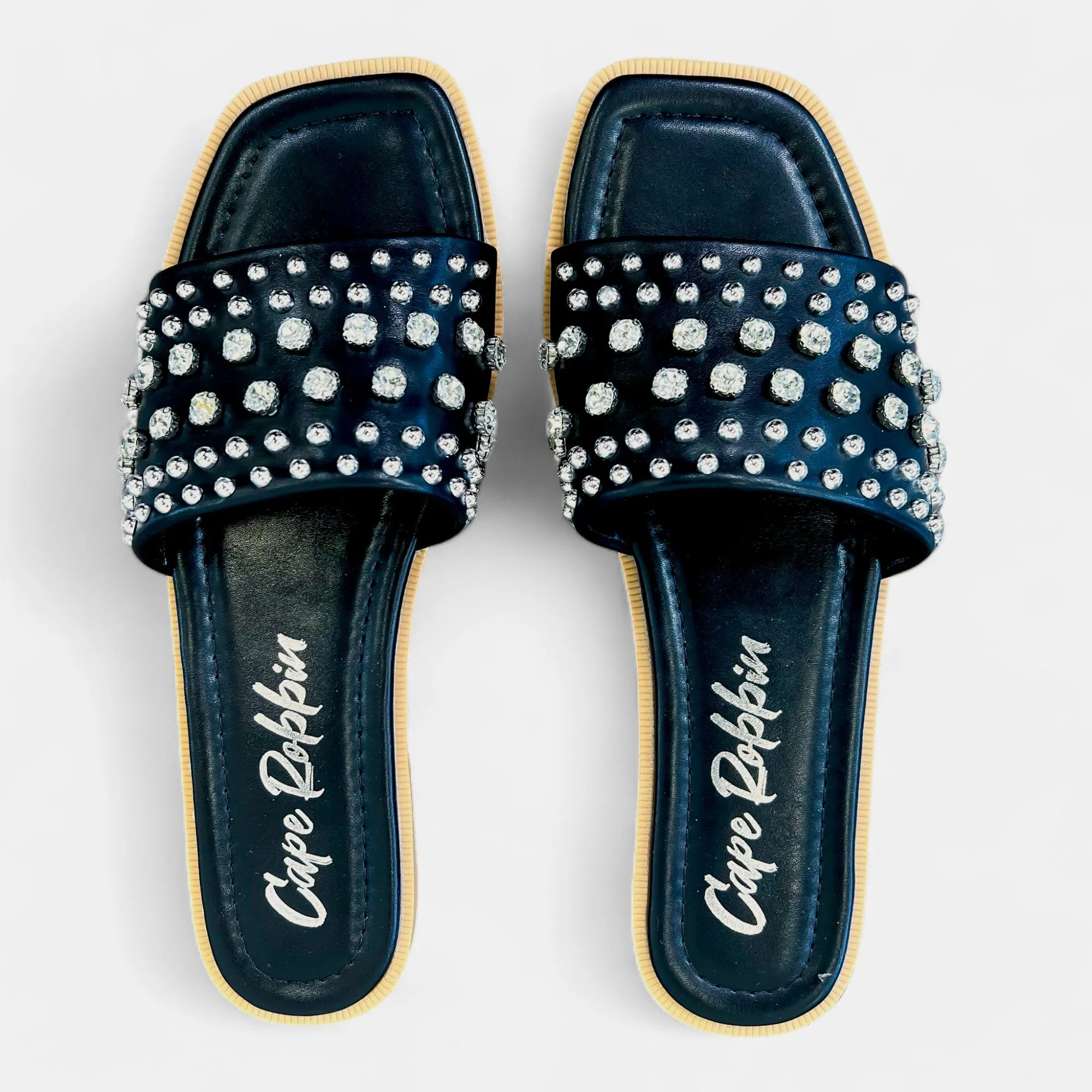 Black Rhinestone Studded Sandals sold by ZZs product image thumbnail 2