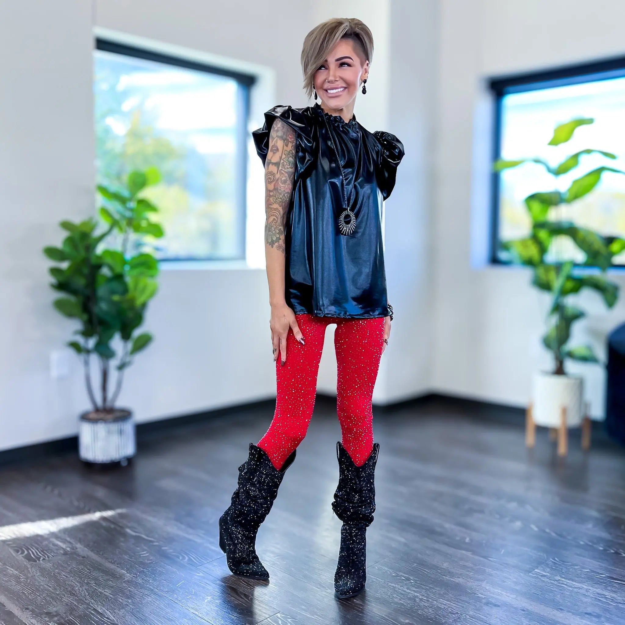 Red Bling Bling Leggings sold by ZZs product image thumbnail 2