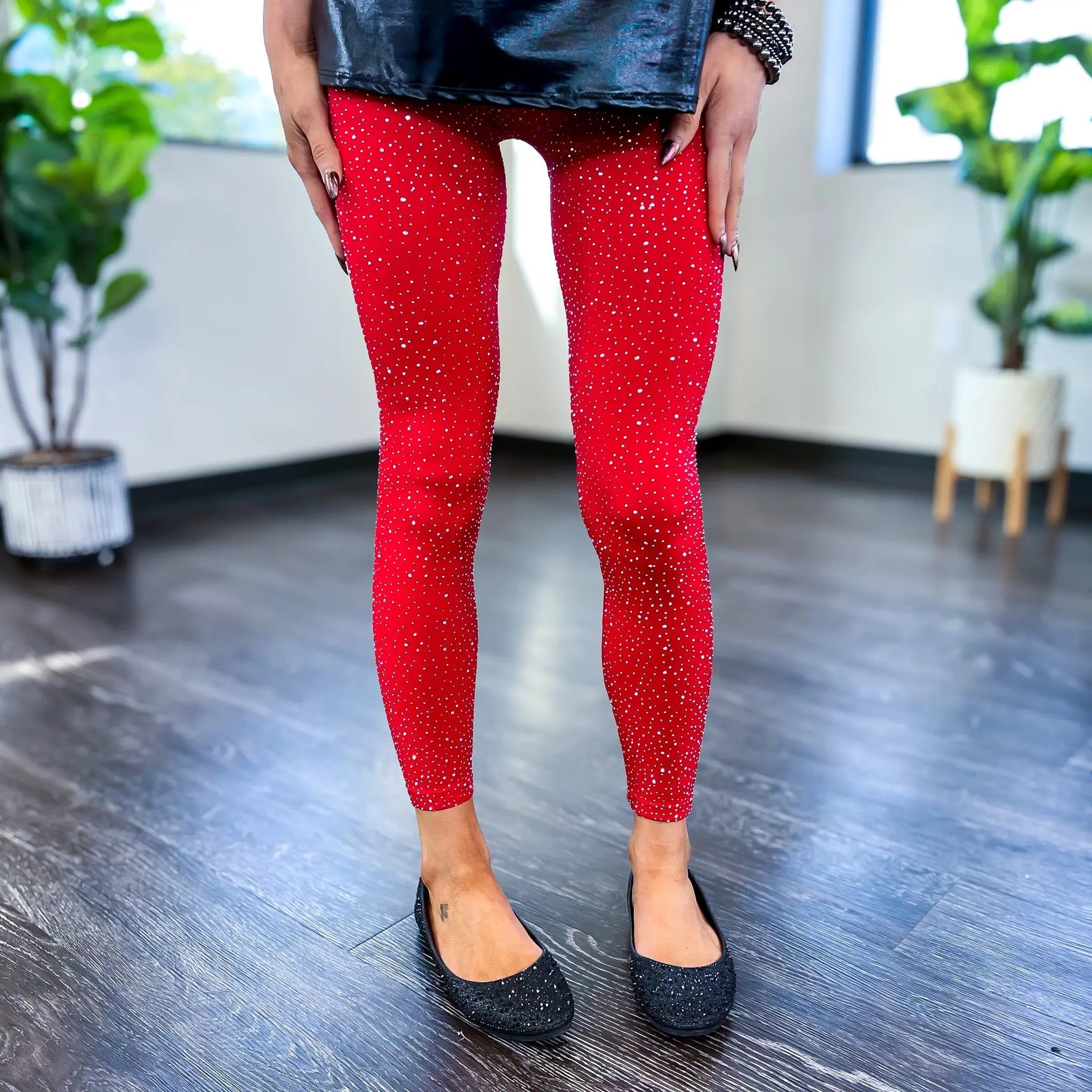 Red Bling Bling Leggings sold by ZZs