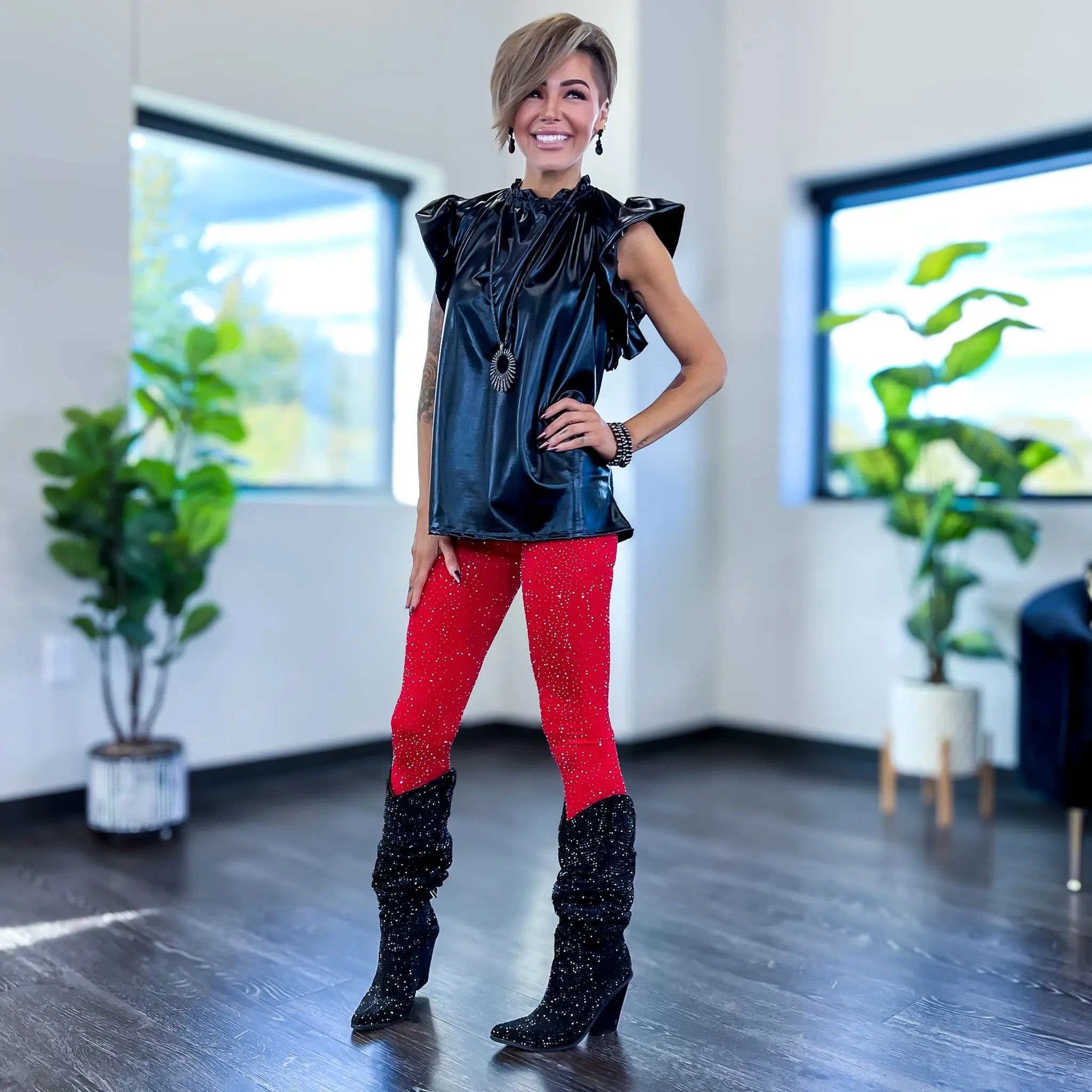 Red Bling Bling Leggings sold by ZZs product image thumbnail 5