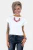 White Short Sleeve Crop Top sold by ZZs