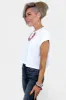 White Short Sleeve Crop Top sold by ZZs