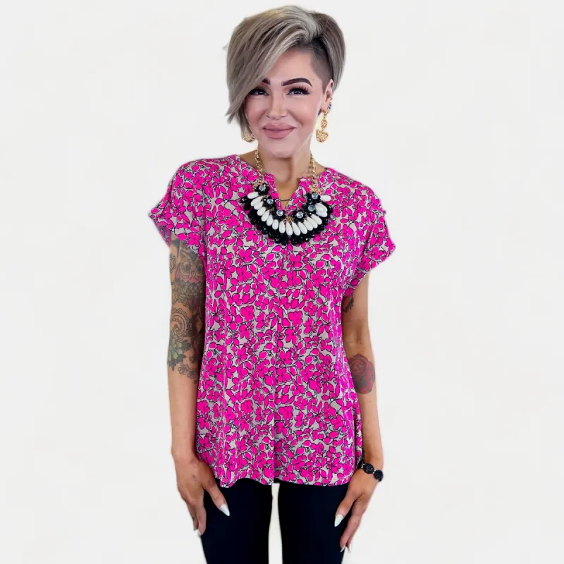 Oyster Floral Lizzy Short Sleeve Top [NO RETURNS] sold by ZZs