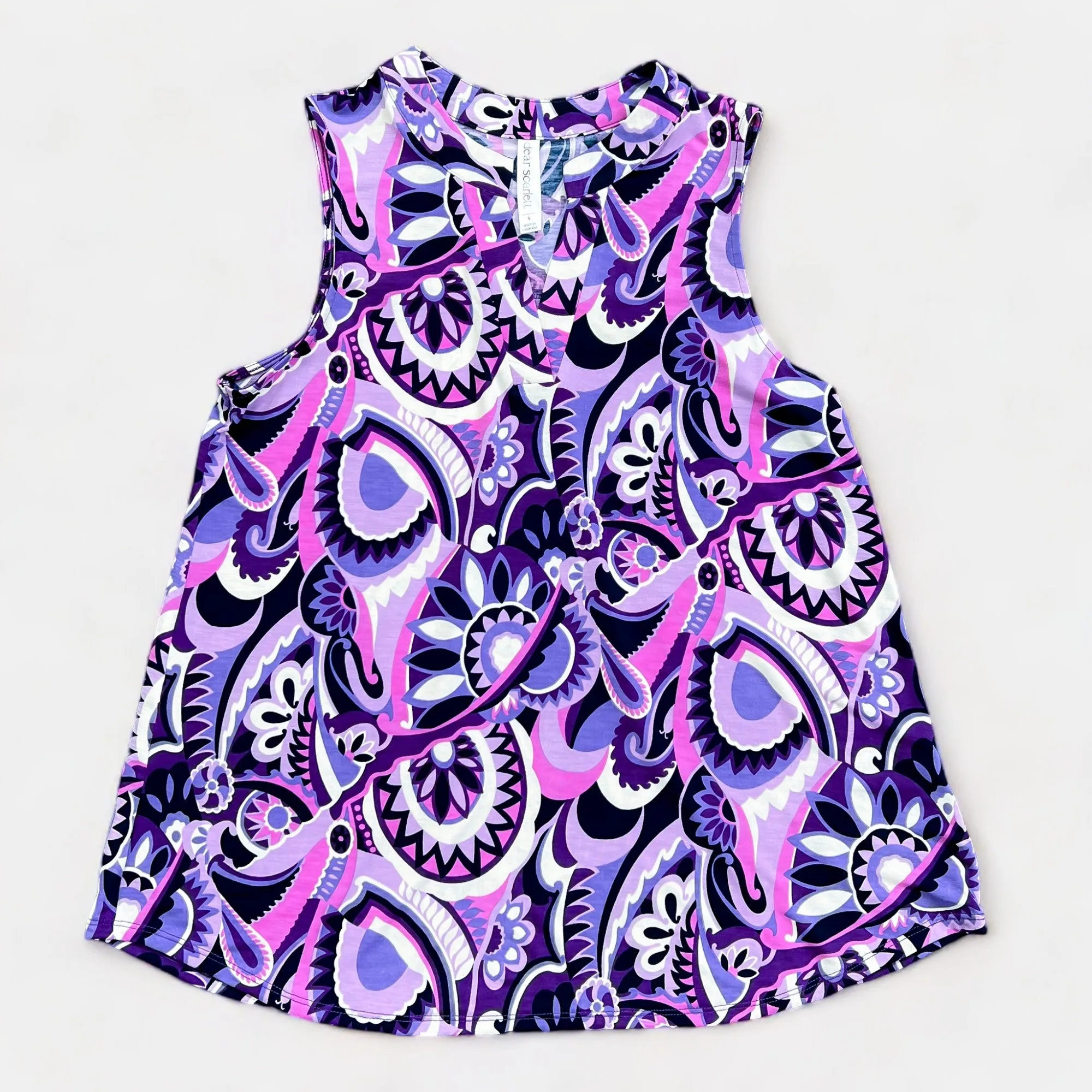 Magenta Multi Abstract Lizzy Tank Top sold by ZZs product image thumbnail 3