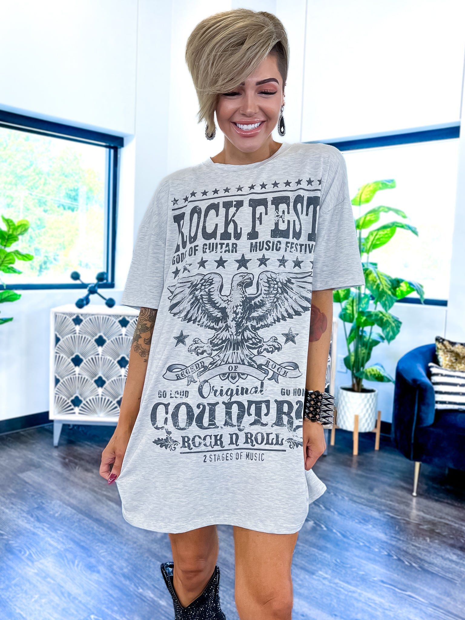 Rockfest Graphic T-Shirt Dress sold by ZZs product image thumbnail 3
