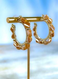 Yellow Beading Around Hoop Earrings [NO RETURNS] sold by ZZs