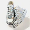 Khaki Embellished High Top Sneakers sold by ZZs
