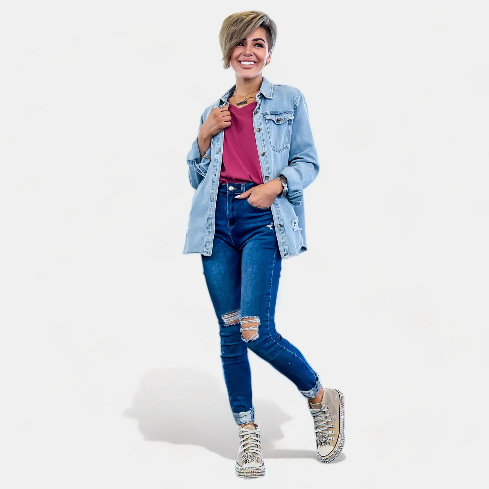 Khaki Embellished High Top Sneakers sold by ZZs product image thumbnail 5