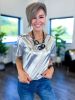 Silver Metallic Top sold by ZZs