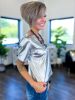Silver Metallic Top sold by ZZs