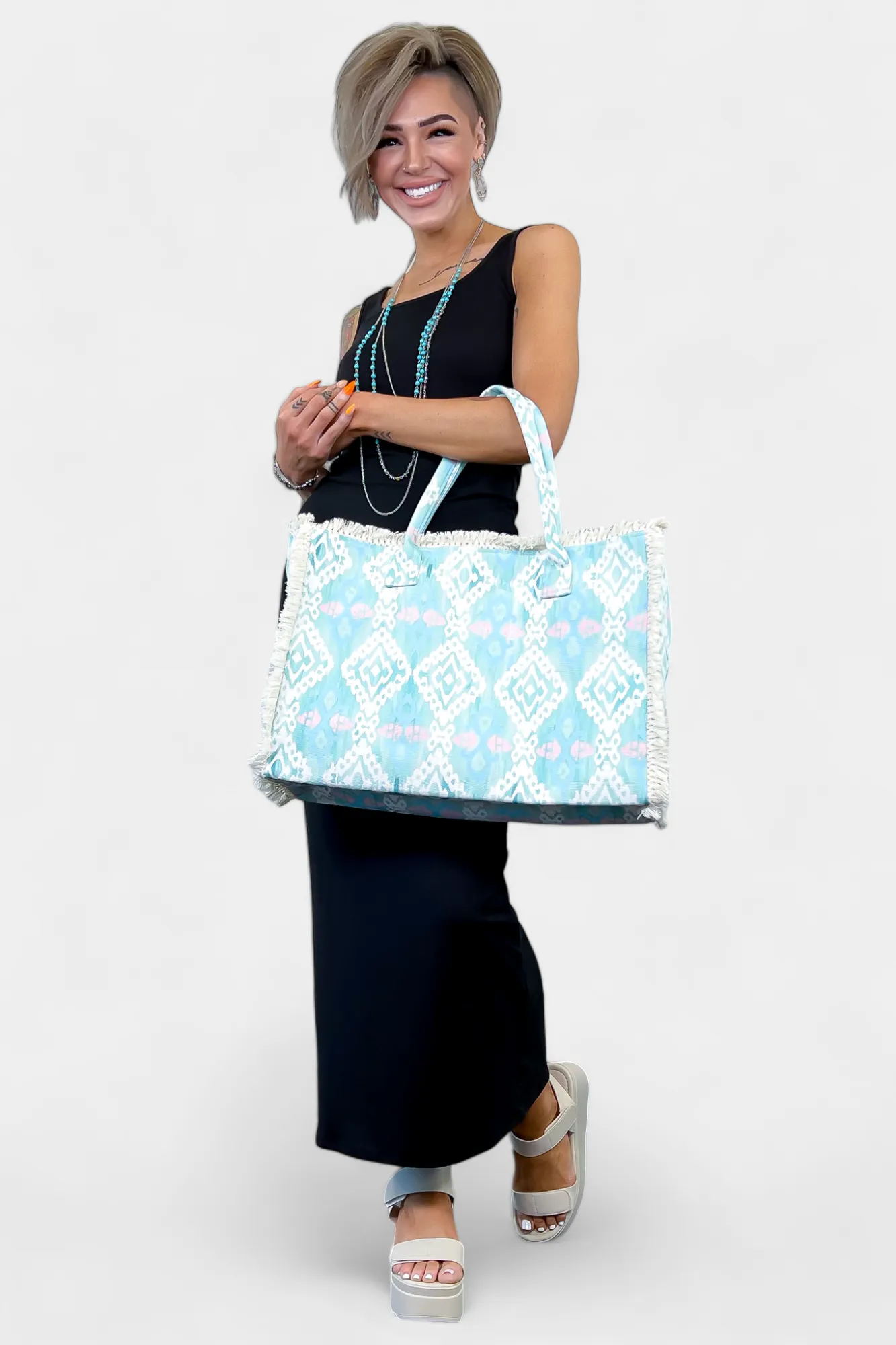 Blue Aztec Fringe Bag sold by ZZs product image thumbnail 4