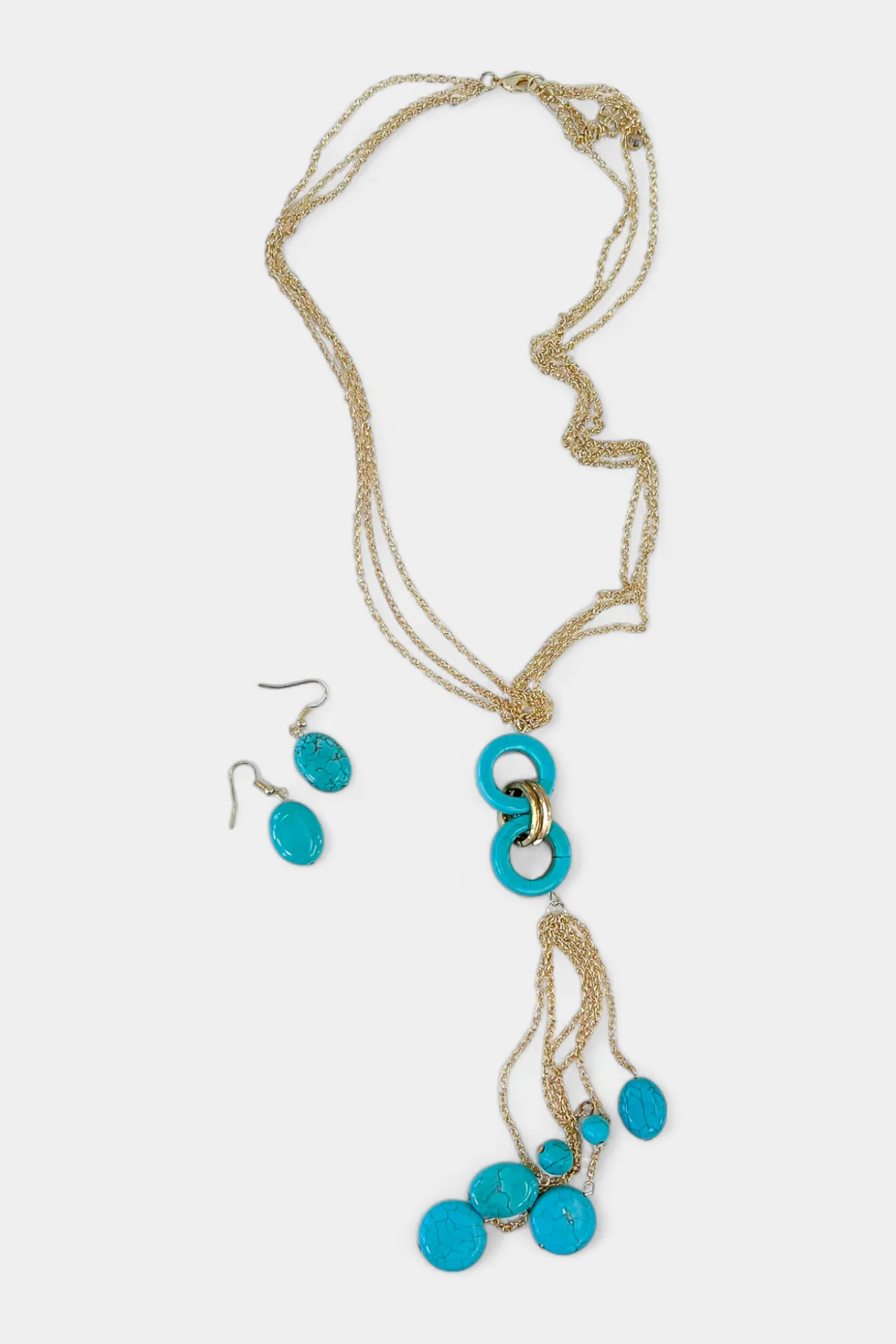 Turquoise Fringe Stone Necklace Set sold by ZZs product image thumbnail 5