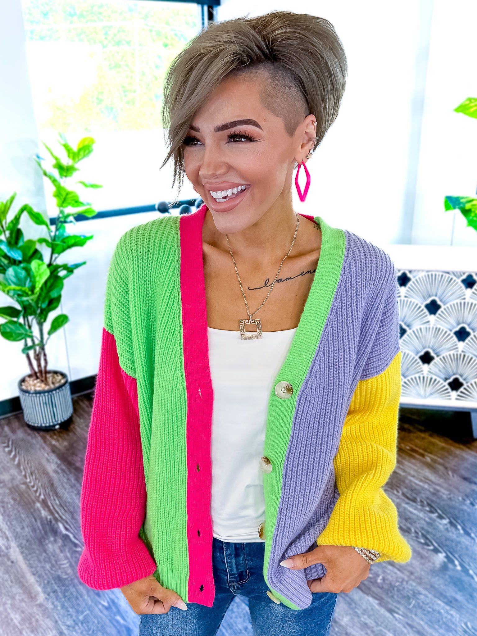 Colorblock V-Neck Cardigan | Multi sold by ZZs product image thumbnail 5