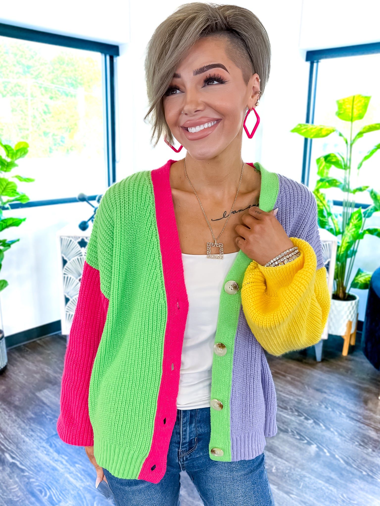 Colorblock V-Neck Cardigan | Multi sold by ZZs product image thumbnail 8