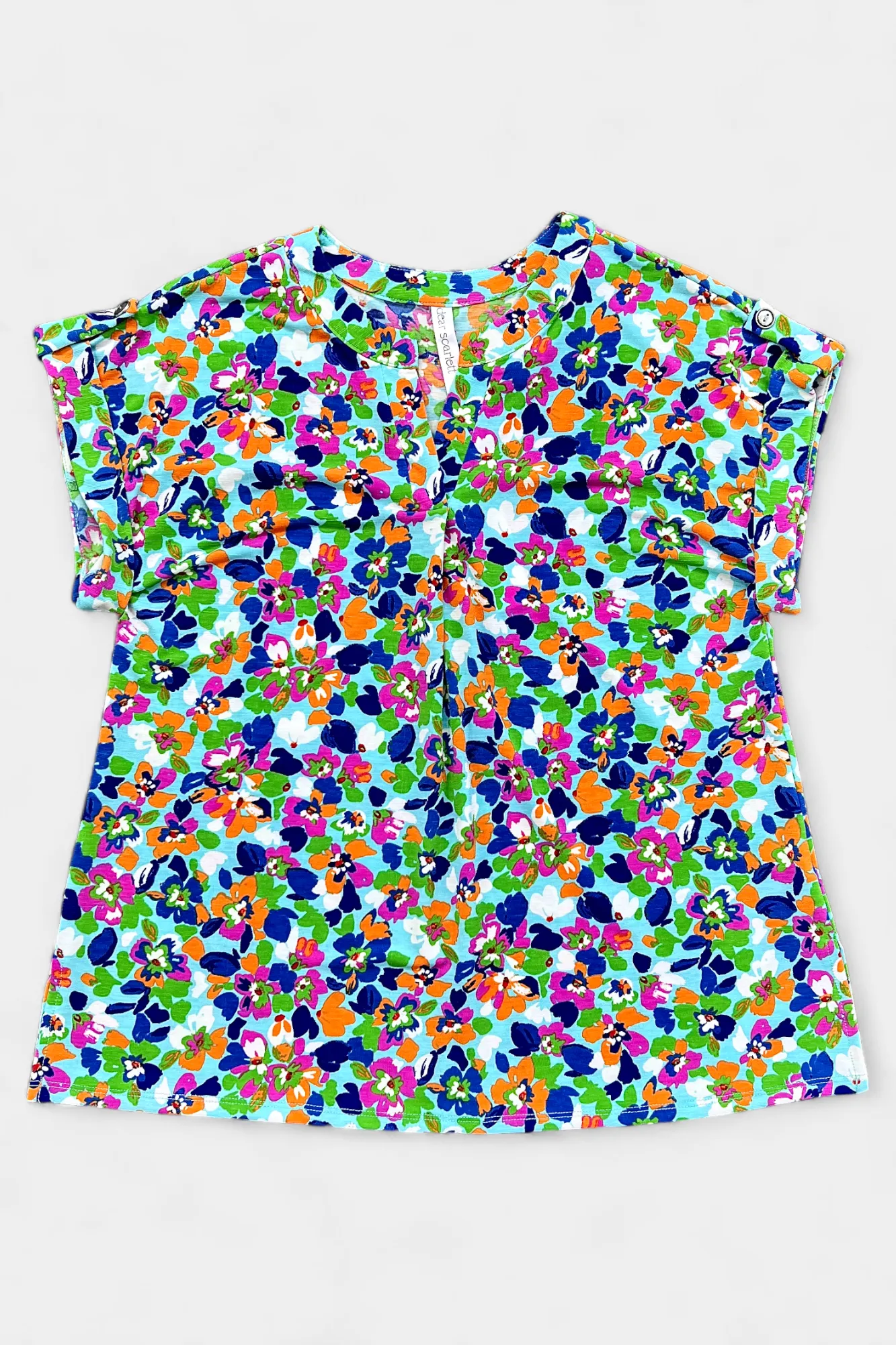 Mint Multi Abstract Lizzy Short Sleeve Top sold by ZZs
