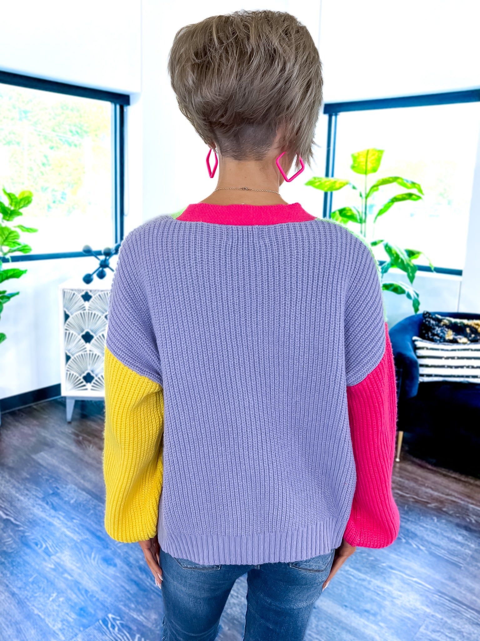 Colorblock V-Neck Cardigan | Multi sold by ZZs product image thumbnail 4