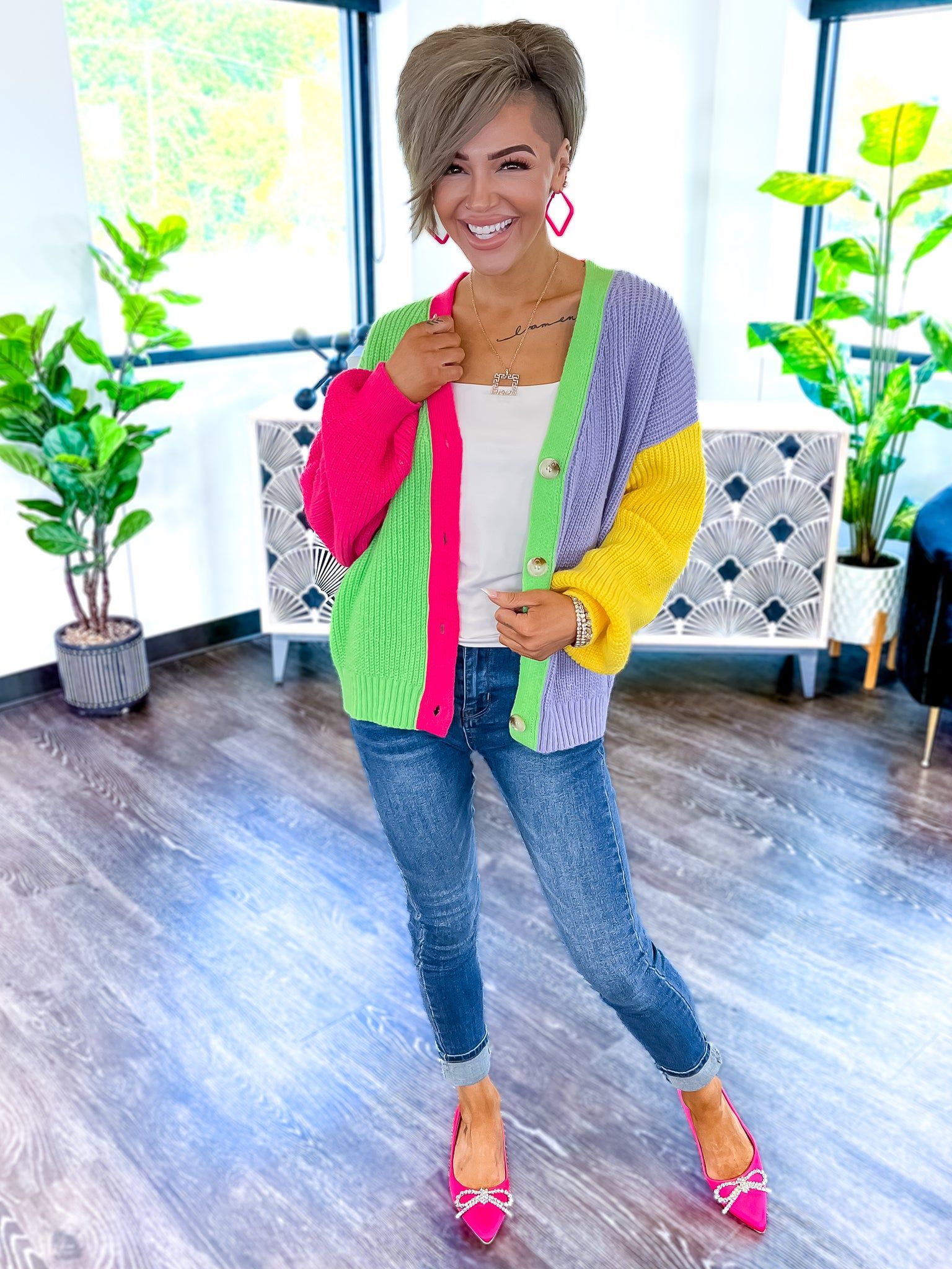 Colorblock V-Neck Cardigan | Multi sold by ZZs product image thumbnail 6