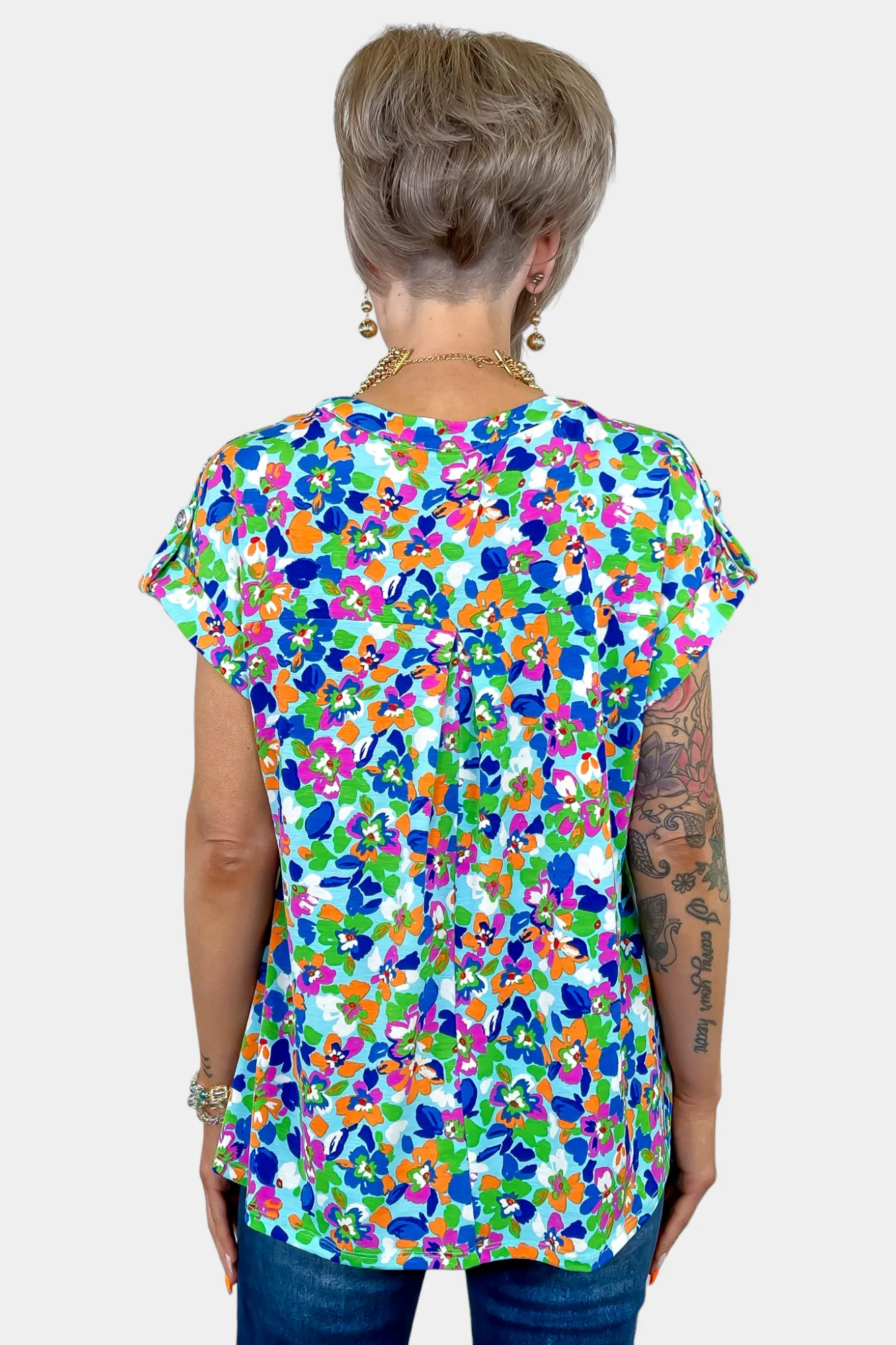 Mint Multi Abstract Lizzy Short Sleeve Top sold by ZZs product image thumbnail 5