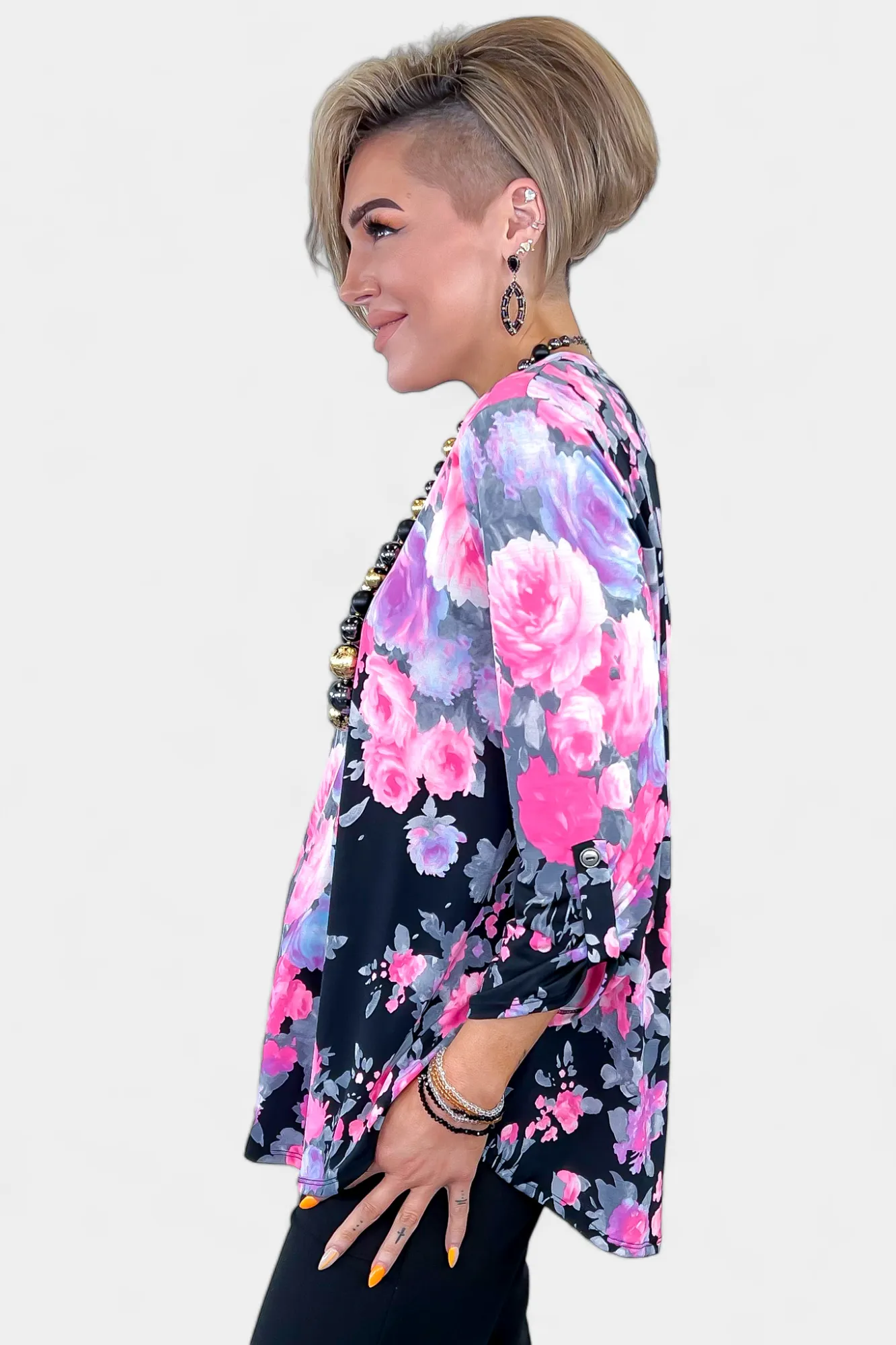 Black Flower Lizzy Top sold by ZZs product image thumbnail 4