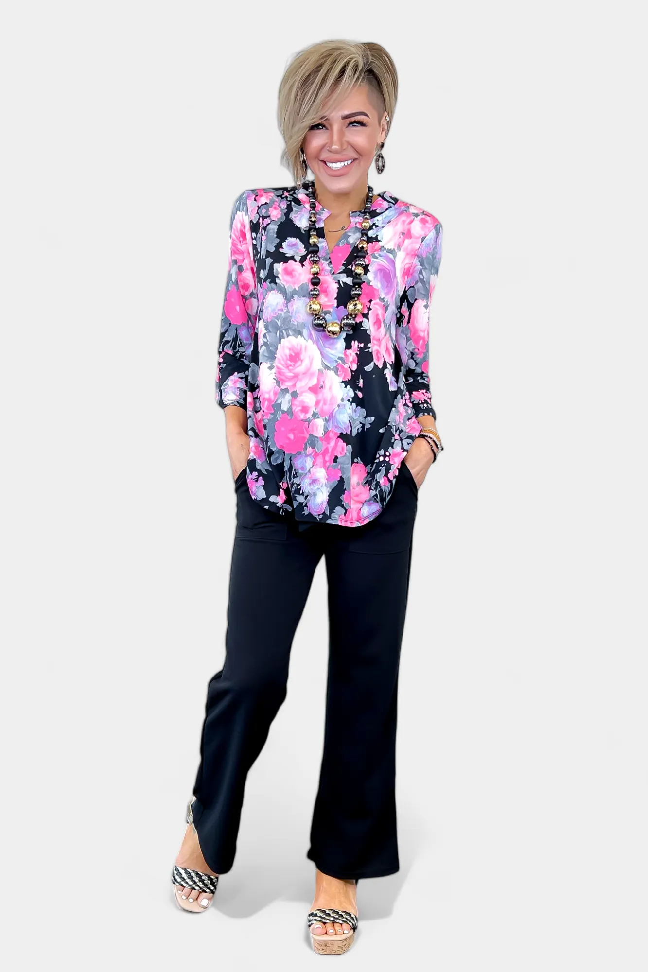 Black Flower Lizzy Top sold by ZZs product image thumbnail 3