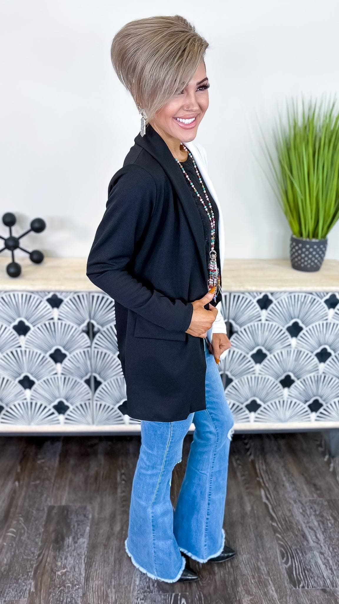 Black Colorblock Blazer sold by ZZs product image thumbnail 13