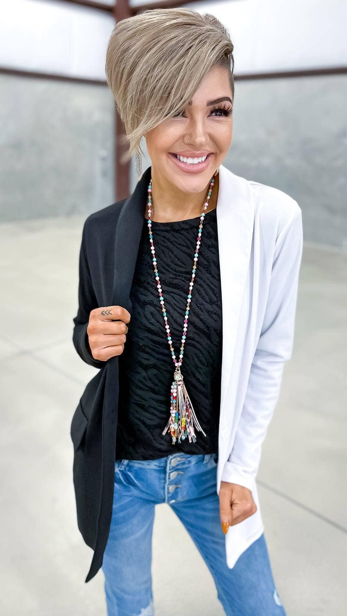 Black Colorblock Blazer sold by ZZs product image thumbnail 3