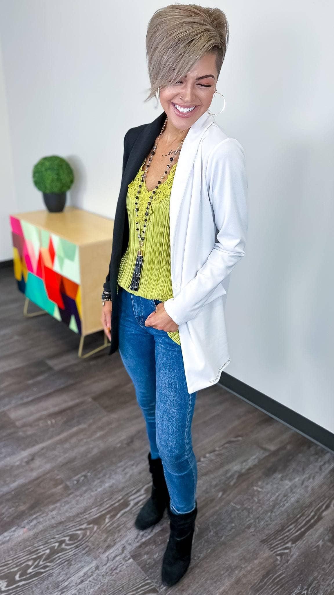 Black Colorblock Blazer sold by ZZs product image thumbnail 15