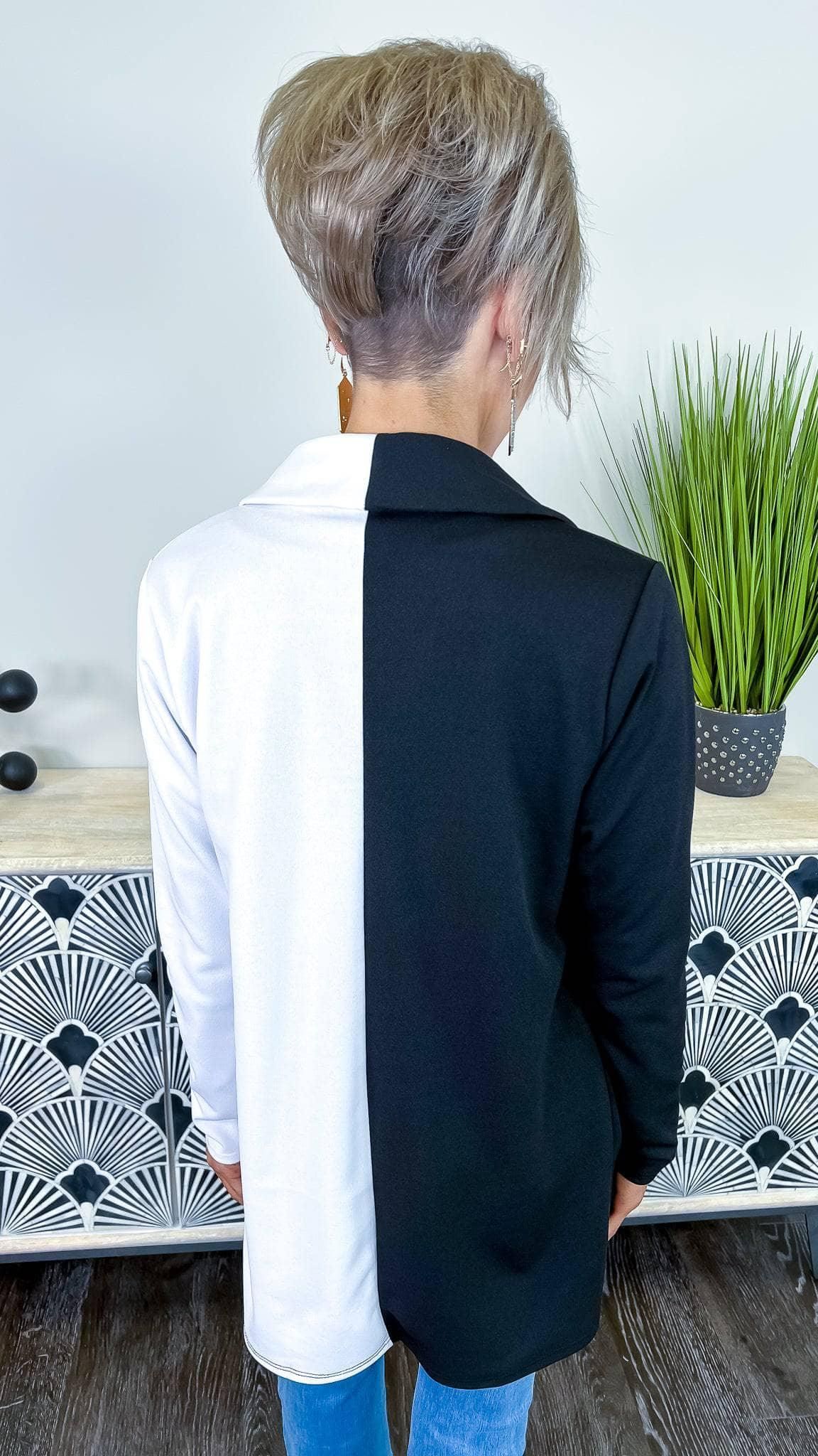 Black Colorblock Blazer sold by ZZs product image thumbnail 10