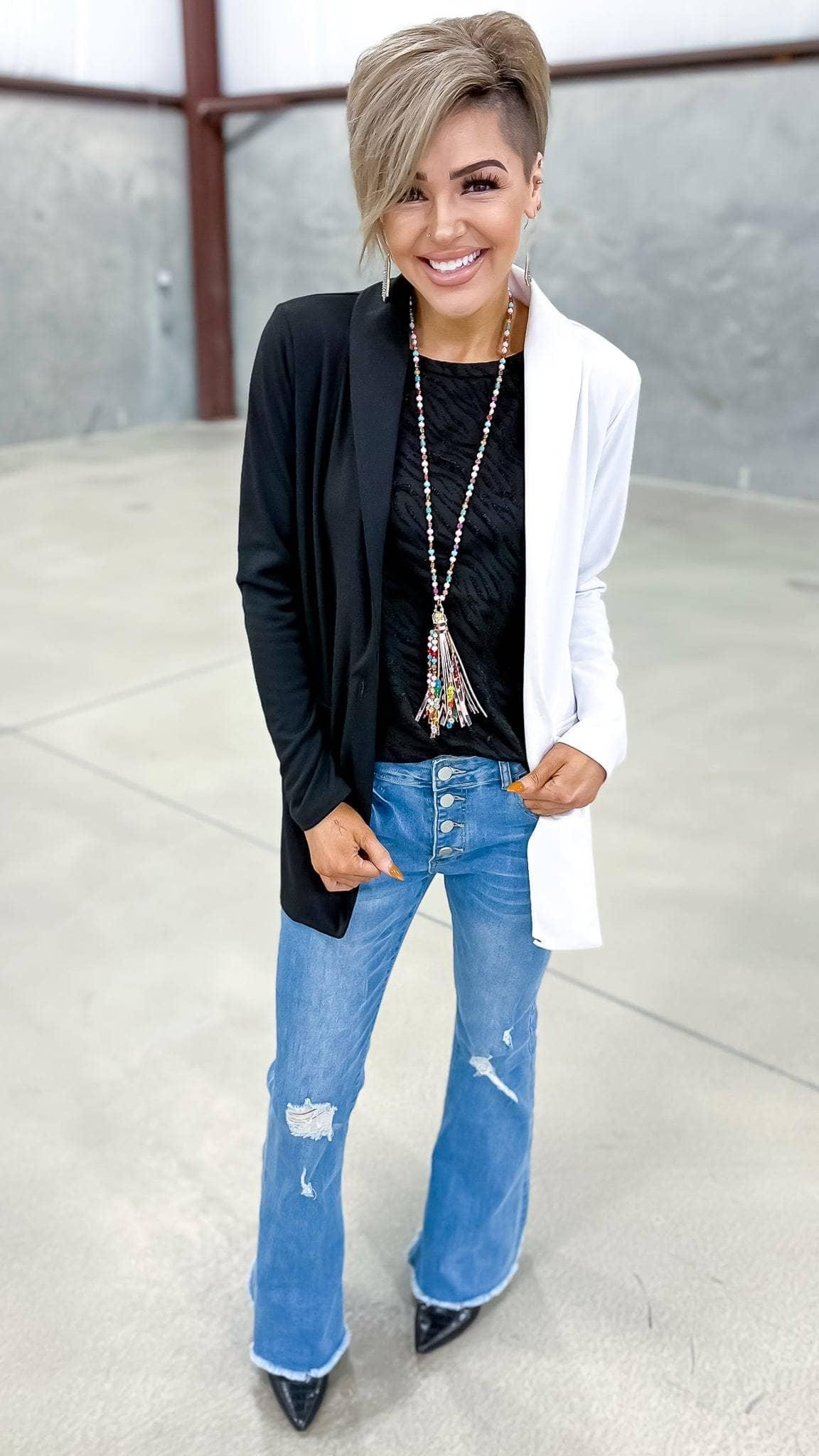 Black Colorblock Blazer sold by ZZs product image thumbnail 6