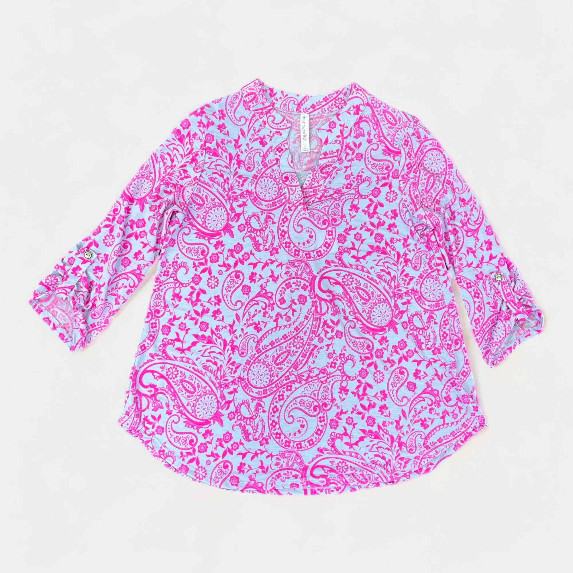 Pink Paisley Lizzy Top sold by ZZs