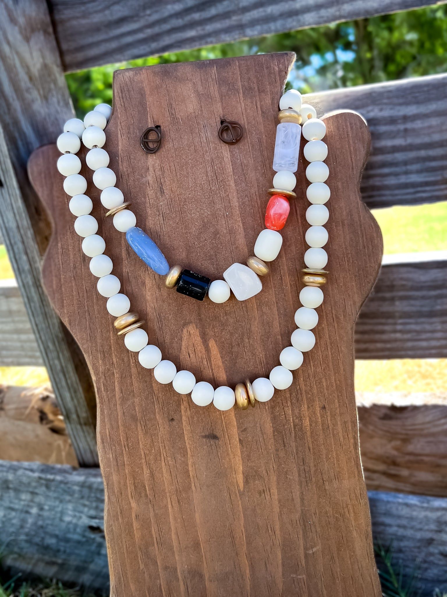 Natural Stone Beaded Necklace sold by ZZs