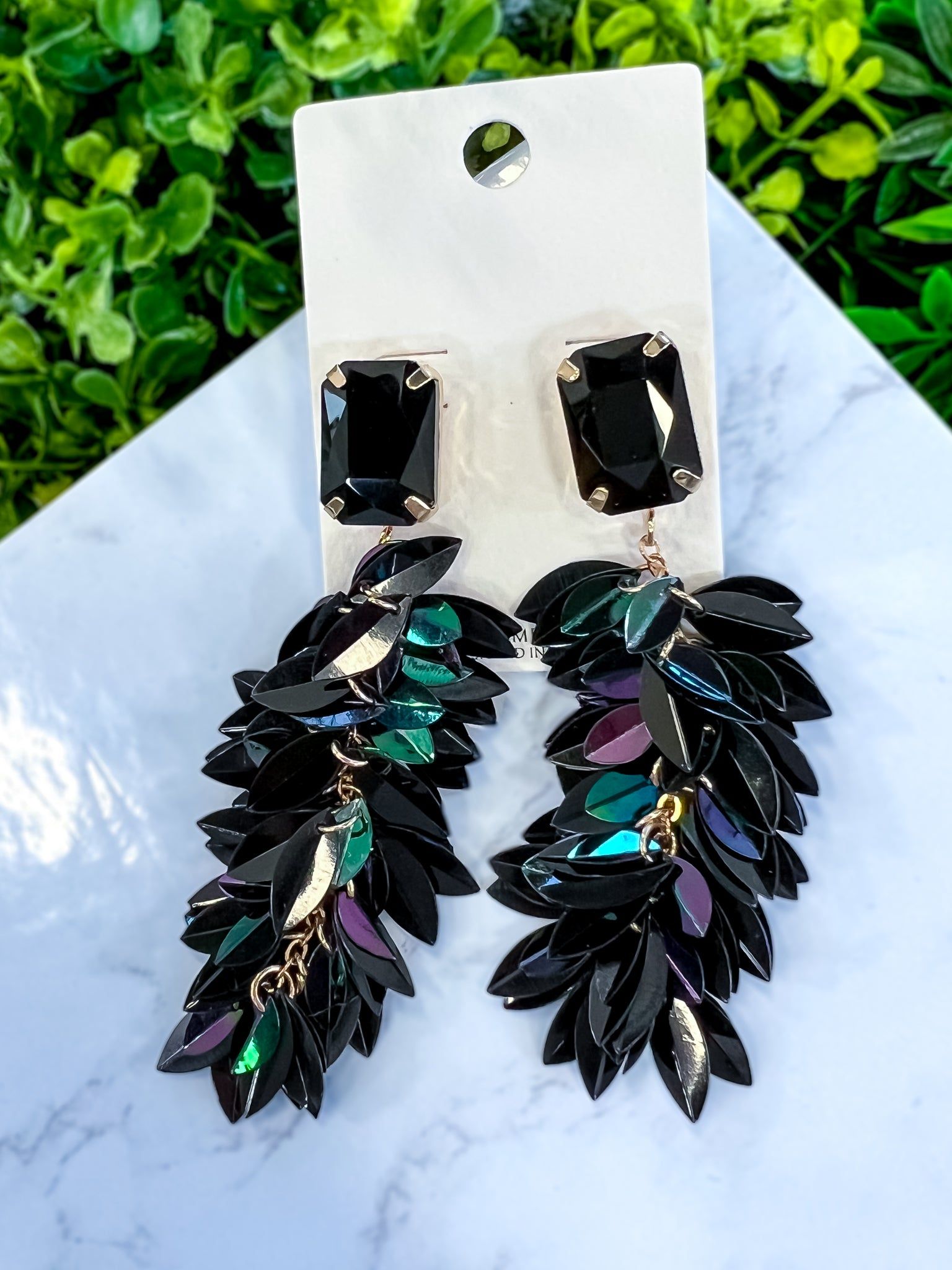 Marquise Cluster Earrings | Black sold by ZZs