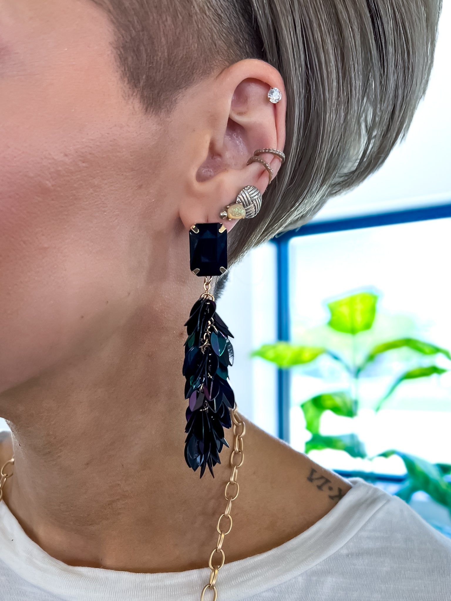 Marquise Cluster Earrings | Black sold by ZZs product image thumbnail 2