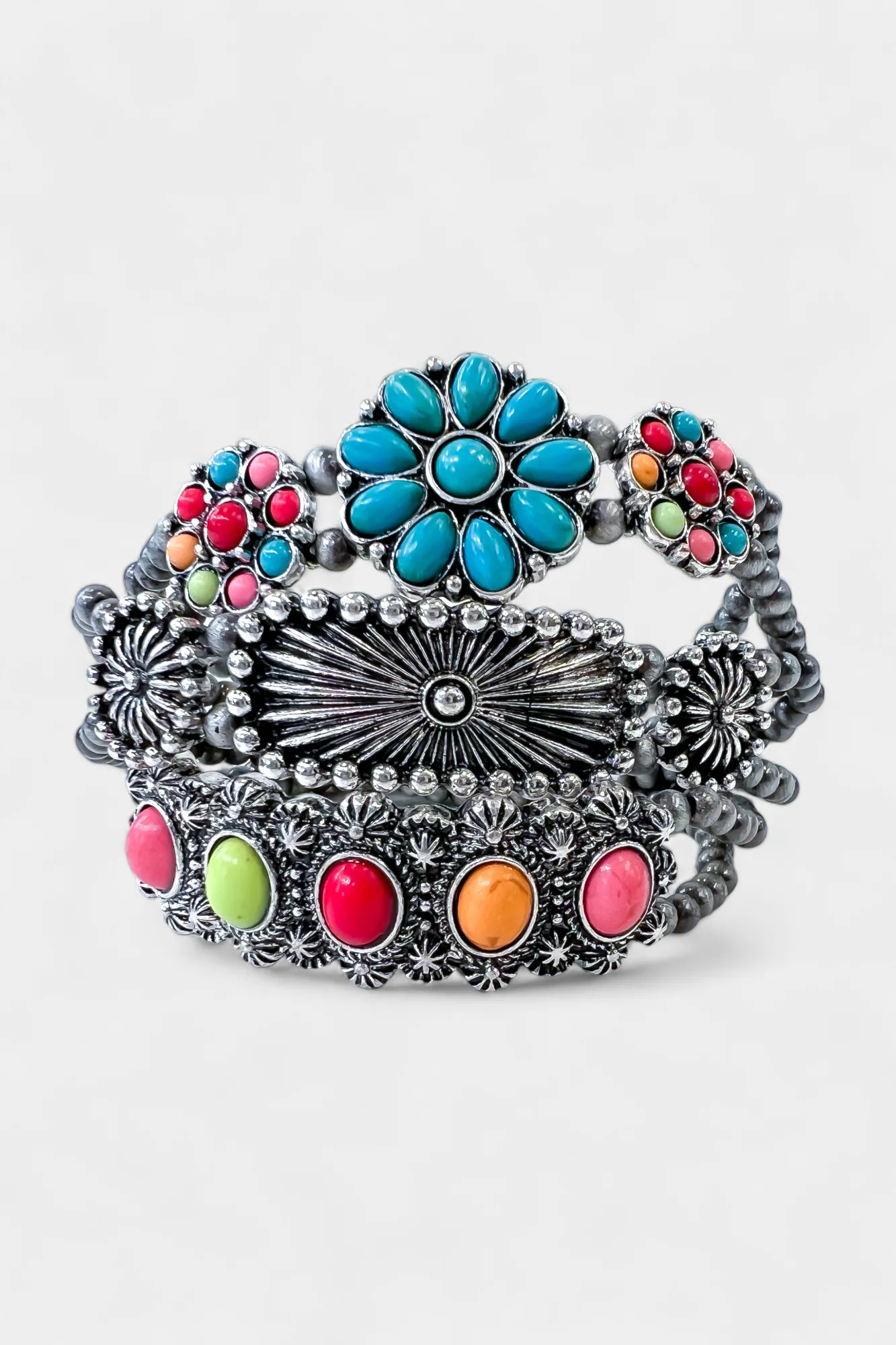 Multi Colored Concho Stackable Bracelet Set sold by ZZs