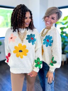 Sequin Flower Sweater sold by ZZs