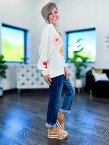 Sequin Flower Sweater sold by ZZs