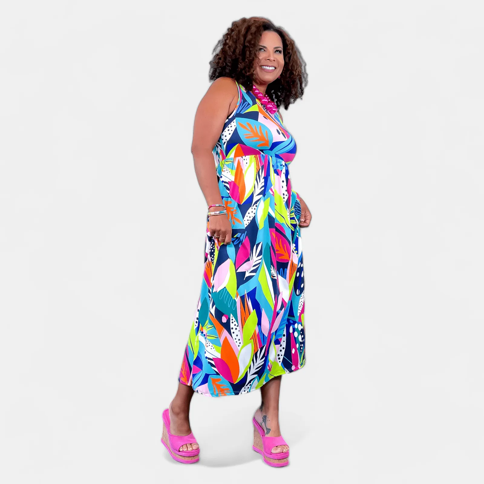 Tropical Abstract Tank Maxi Dress sold by ZZs product image thumbnail 5