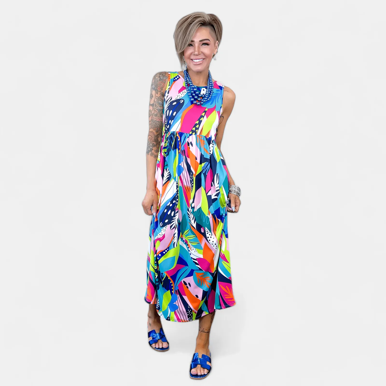 Tropical Abstract Tank Maxi Dress sold by ZZs product image thumbnail 3