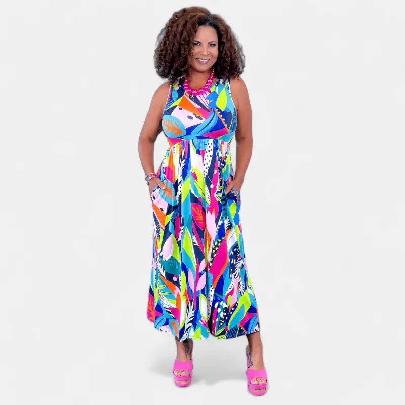 Tropical Abstract Tank Maxi Dress sold by ZZs